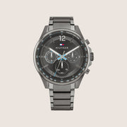 Tommy Hilfiger Men's Watch Black Dial Gunmetal Bracelet 1791975
