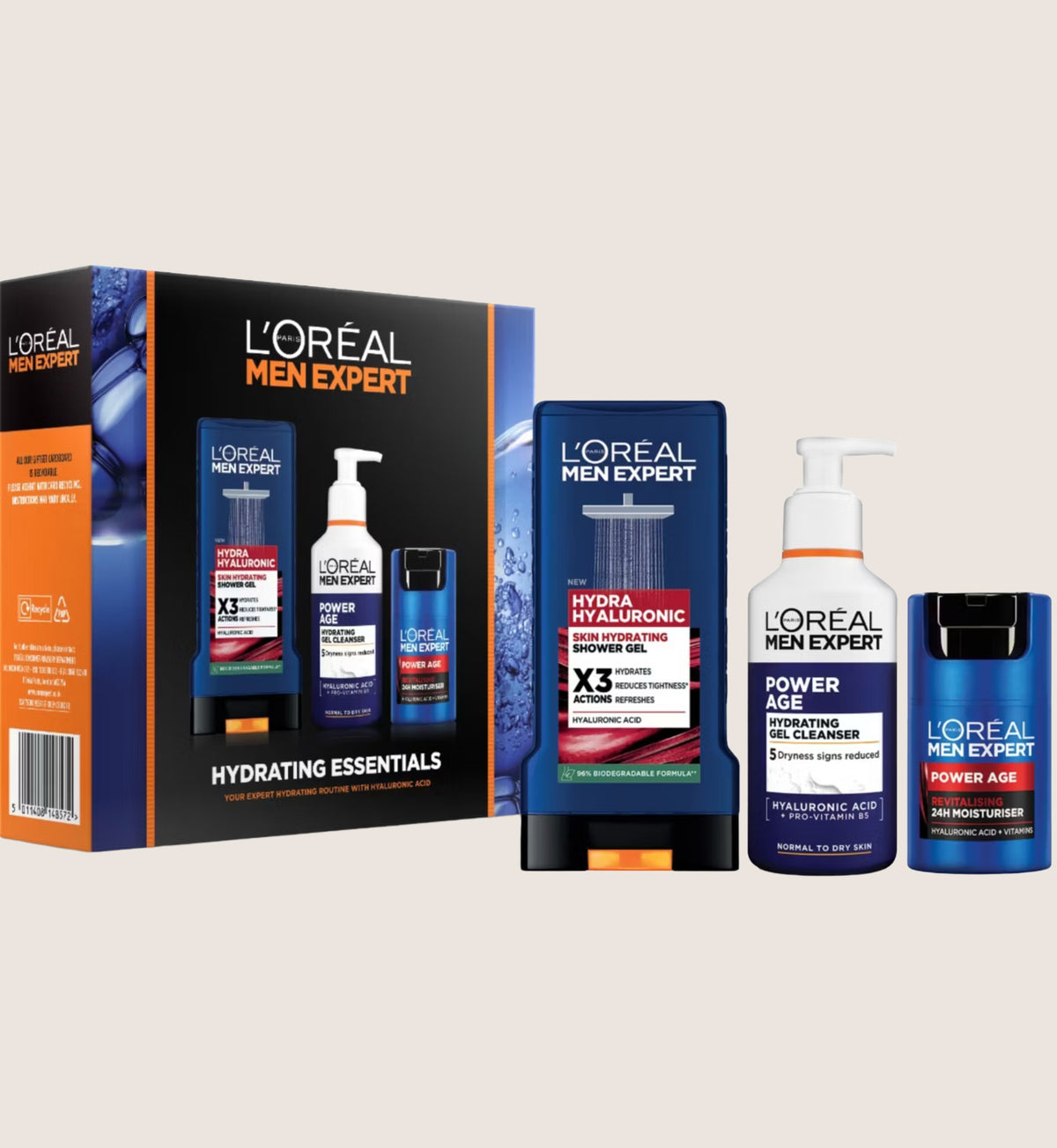 L'Oréal Men Expert Hydrating Essentials Gift Set - Shower Gel, Cleanser & Moisturiser