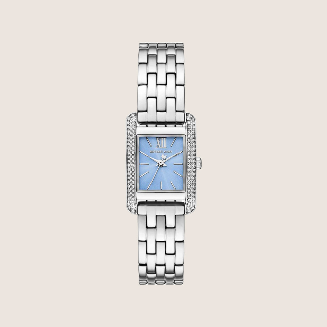 Michael Kors Women's Monroe Clear Stone-Set Blue Dial Watch MKO1169