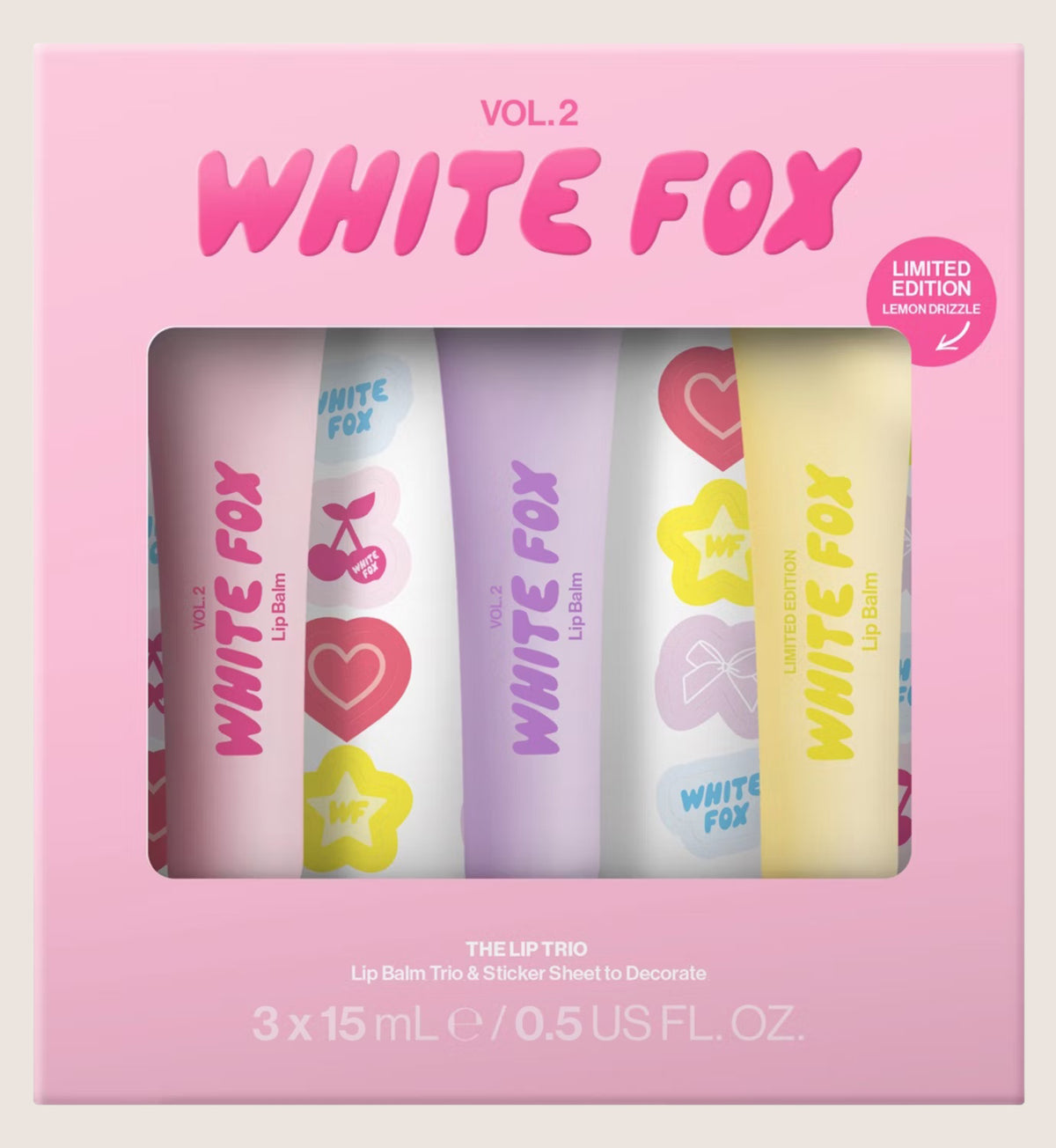 White Fox Perfect Pout Lip Balm Trio Beauty Gift Set For Her