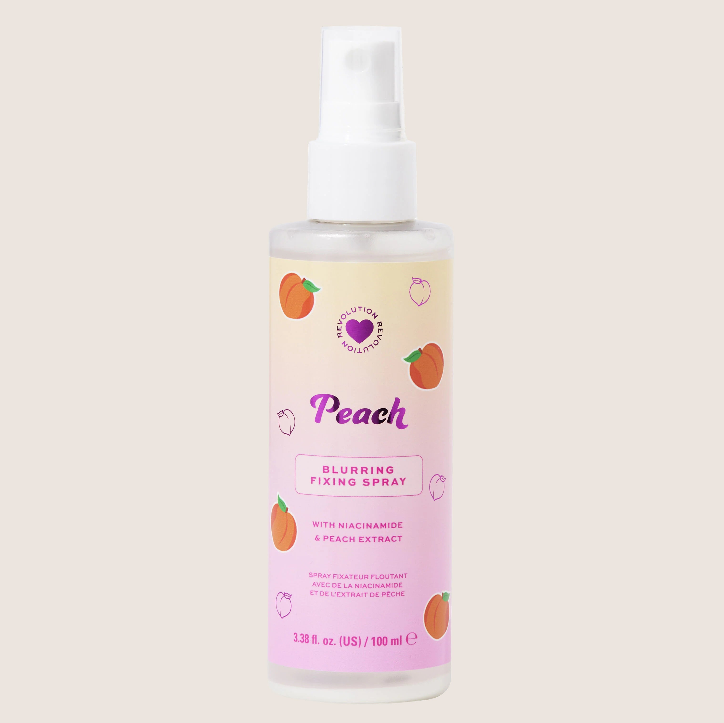 I Heart Revolution Peach Mattifying Fixing Spray with Niacinamide Premium Formula