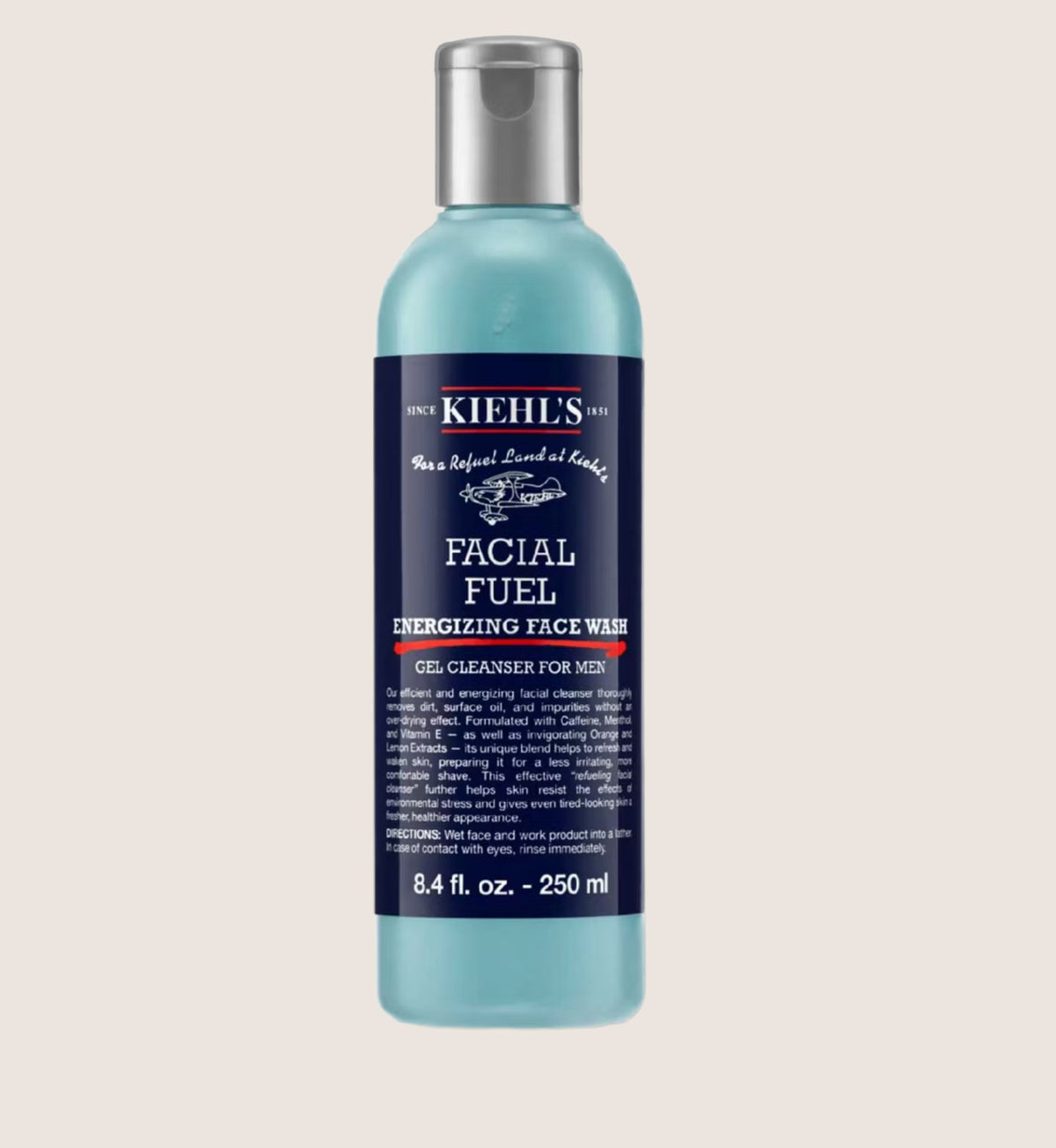 Kiehl's Facial Fuel Energising Face Wash for Men with Caffeine & Menthol 250ml