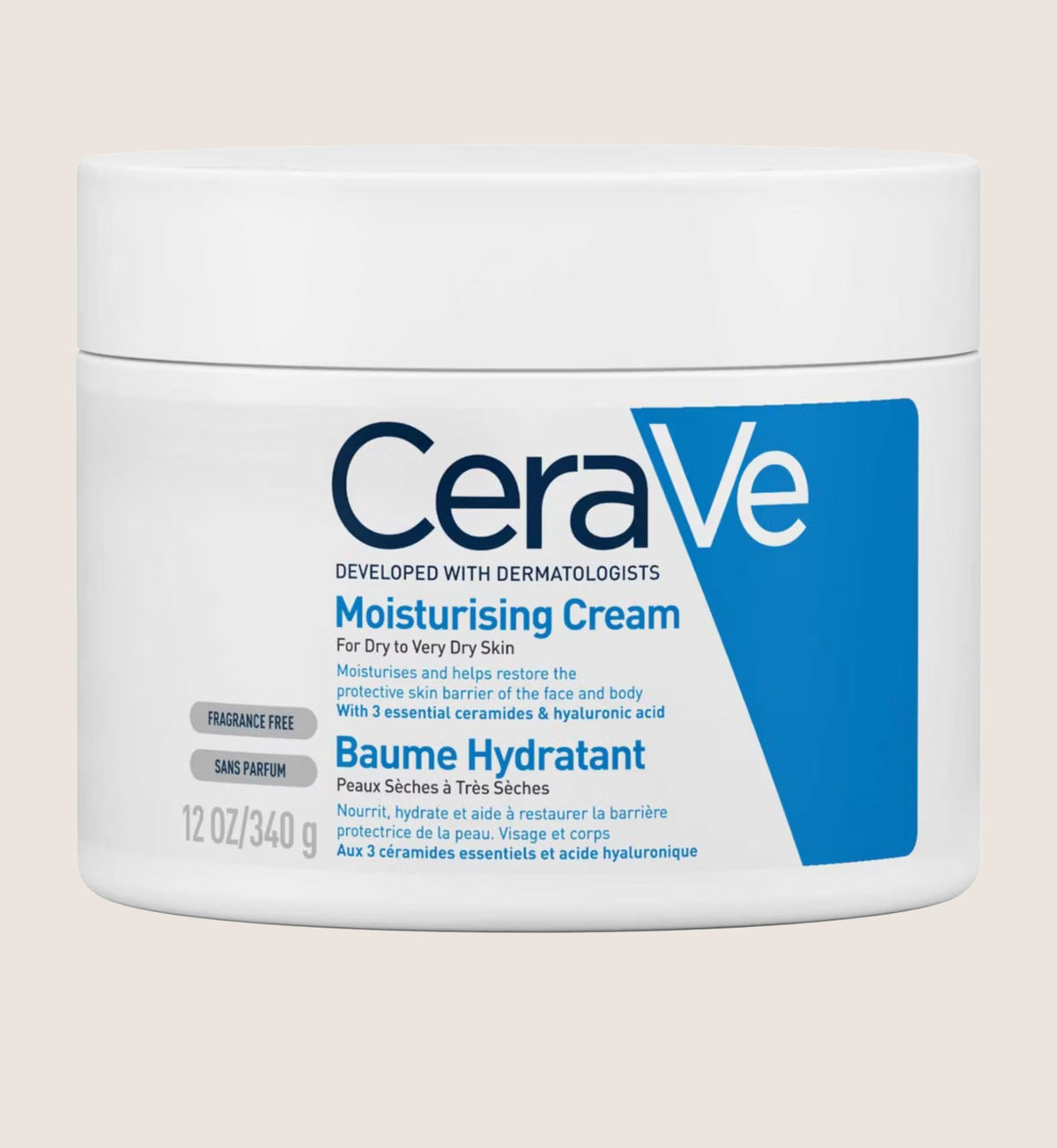 CeraVe Moisturising Cream Pot with Hyaluronic Acid & Ceramides for Dry to Very Dry Skin 340g