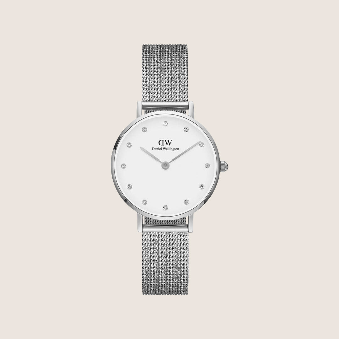 Daniel Wellington Women's Petite Lumine Silver Crystal White Dial Watch DW00100602