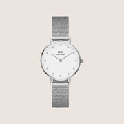 Daniel Wellington Women's Petite Lumine Silver Crystal White Dial Watch DW00100602
