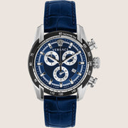 Versace Mens Watch Blue Leather Tachymeter Chronograph VE2I00721