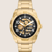 Fossil Men's Bronson Automatic Skeleton Gold Bracelet Watch ME3257