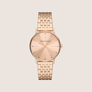 Armani Exchange Women's Dress Watch Rose Gold Dial Slim Case AX5581