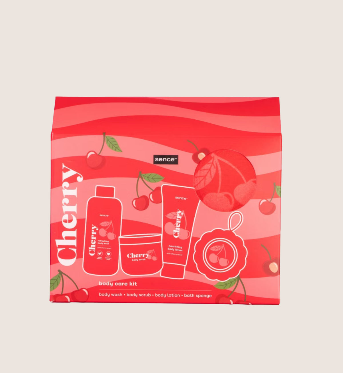 Sence Collection Cherry Body Care 4 Piece Bath & Body Gift Set For Her