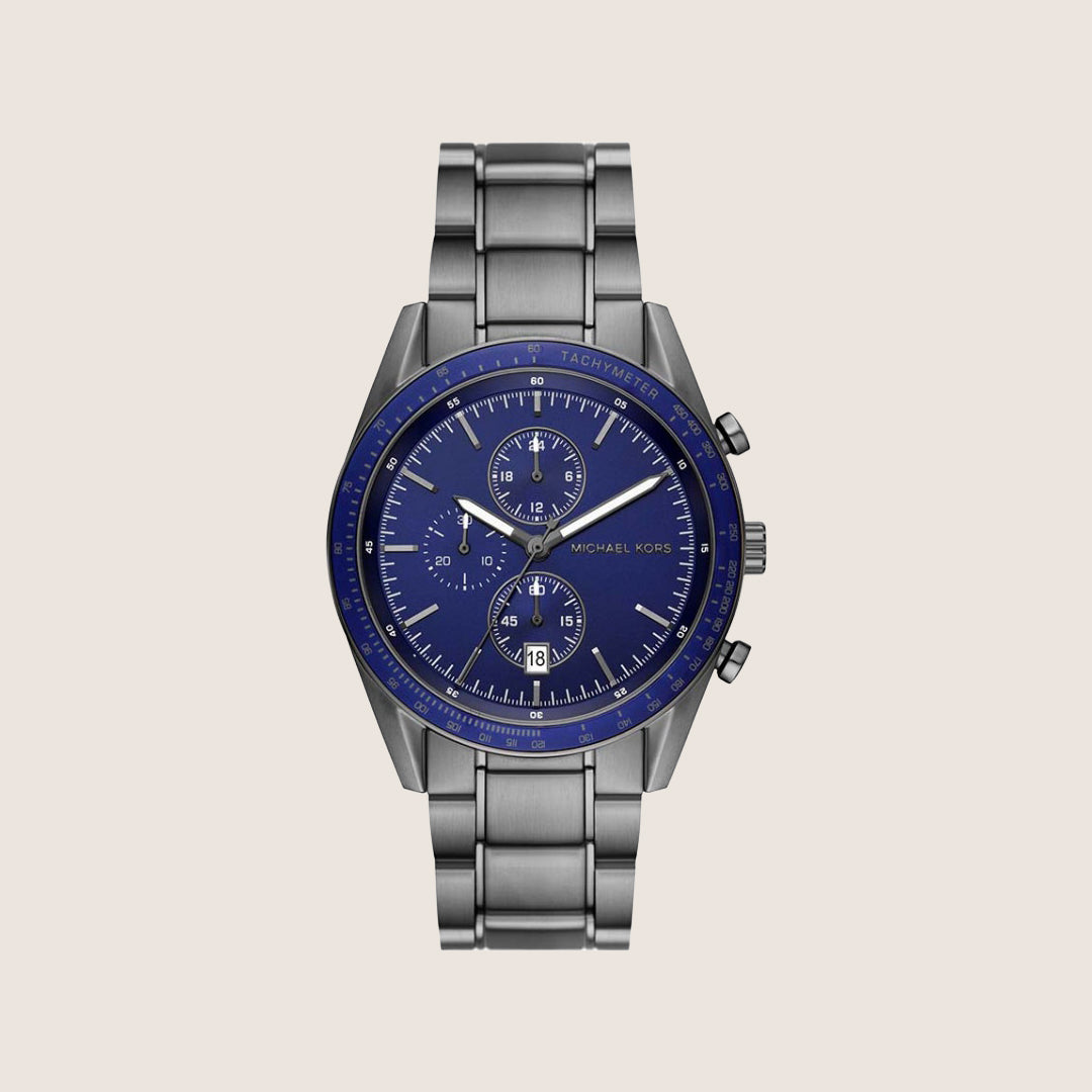 Michael Kors Men's Warren Chronograph Silver Dial Silver Stainless Steel Watch MK9111