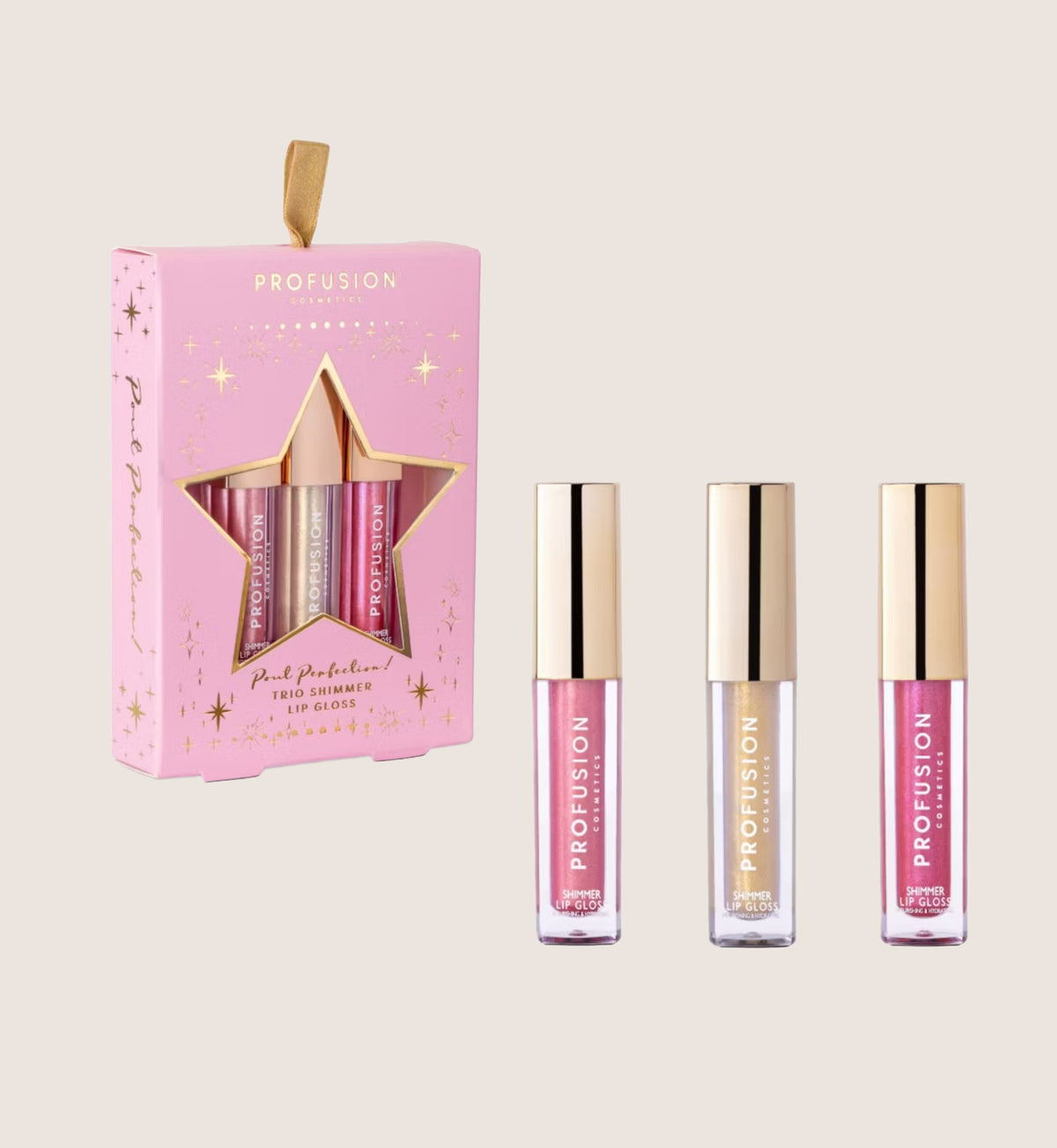 Profusion Trio Shimmer Lip Gloss Beauty Gift Set For Her
