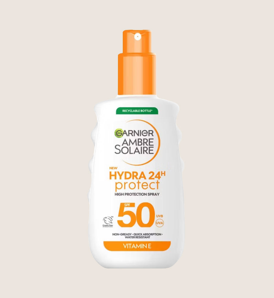Garnier Ambre Solaire Hydra 24H Protect SPF50 Sun Cream Spray 150ml