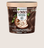 Garnier GOOD Permanent Hair Dye (Shade: 5.0 Coffee Roast Brown) for vibrant, lasting colour