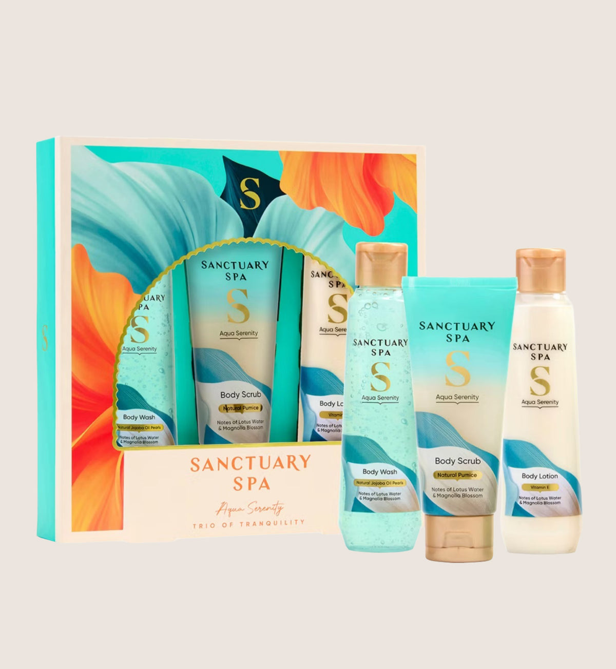 Sanctuary Spa Aqua Serenity Trio Of Tranquillity Bath & Body Gift Set For Her