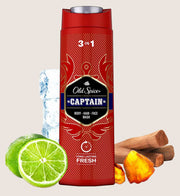 Old Spice Captain Shower Gel & Shampoo 3-in-1 Long-Lasting Fresh 400ml
