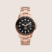 Fossil Mens Blue Dive Black Rotating Bezel Watch FS6027
