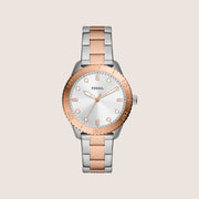 Fossil Women's Dayle Two-Tone Crystal Bracelet Analogue Watch BQ3887