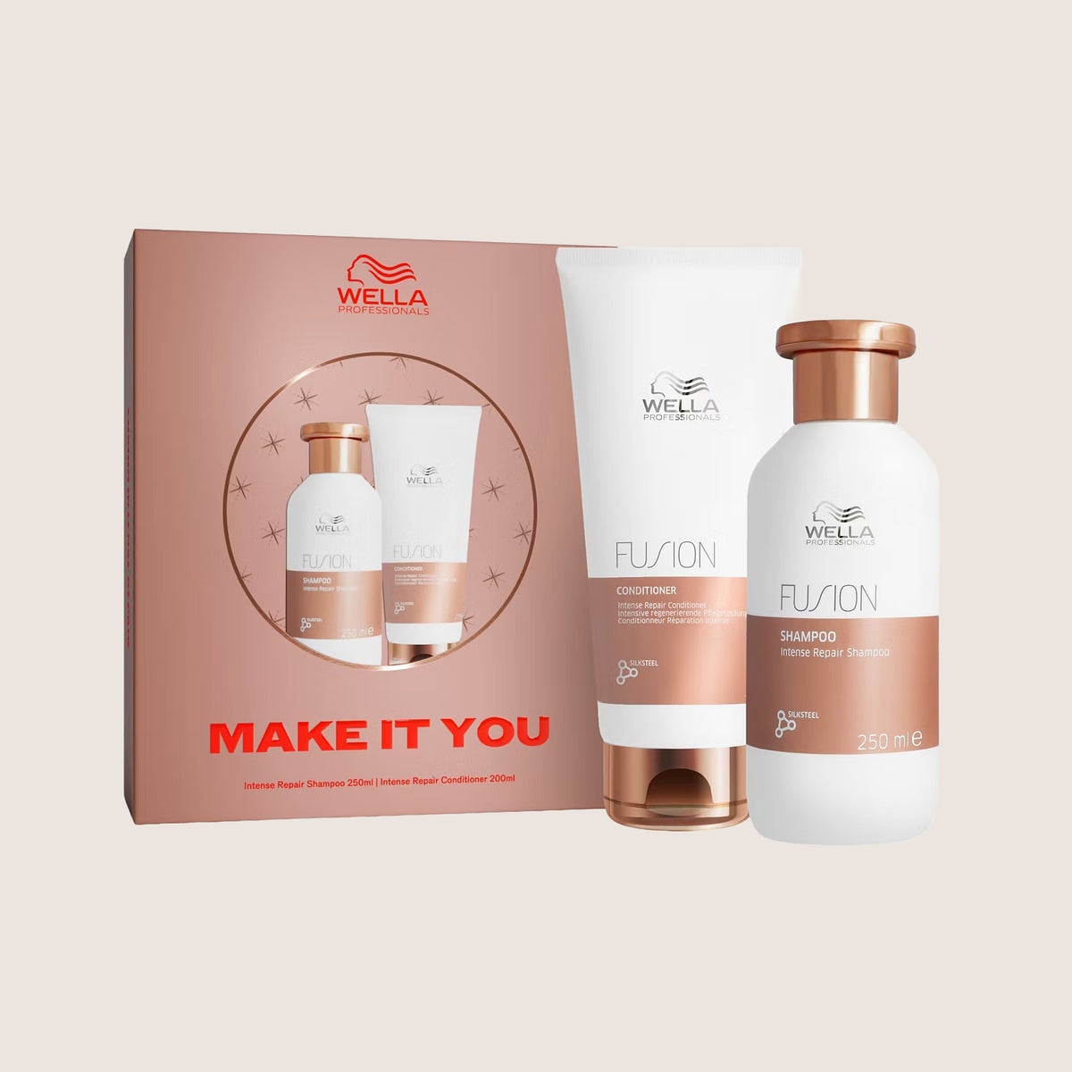 Wella Professionals Fusion Intense Repair Make It You Duo Shampoo And Conditioner Beauty Gift Set For Her