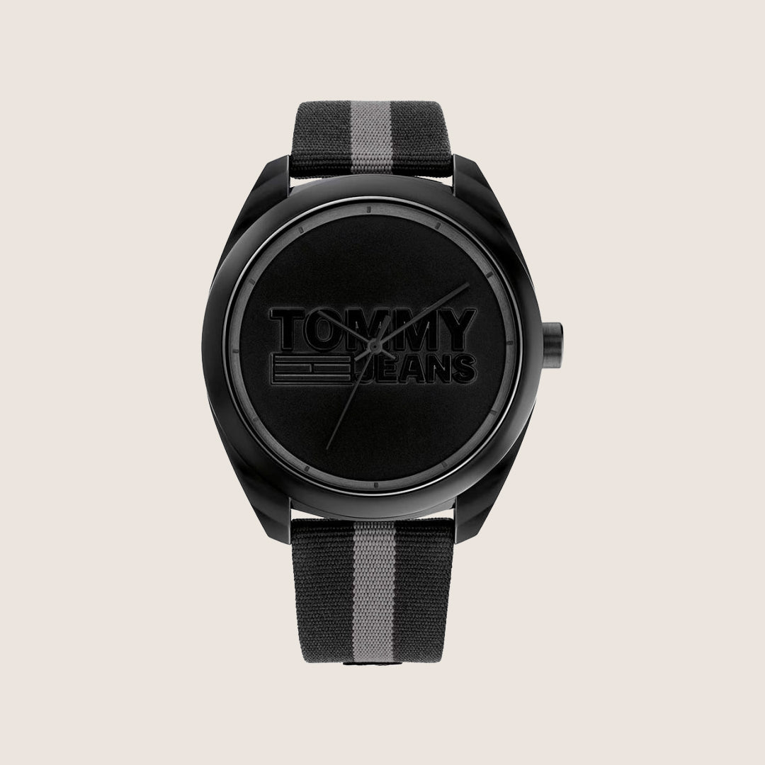 Tommy Hilfiger Men's Watch Black Dial Two-Tone Textile Strap 1792039