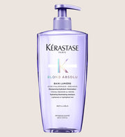 Kérastase Blond Absolu Shampoo Hydrating Refillable Bottle for Lightened & Highlighted Blonde Hair with Hyaluronic Acid Hydrating Formula 500ml