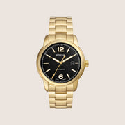 Fossil Mens Heritage Black Dial Gold Automatic Watch ME3232