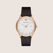 Emporio Armani Men's Classic Watch Brown Leather Strap Analogue AR2502