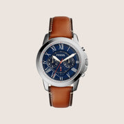 Fossil Mens Grant Blue Dial Chronograph Watch FS5210