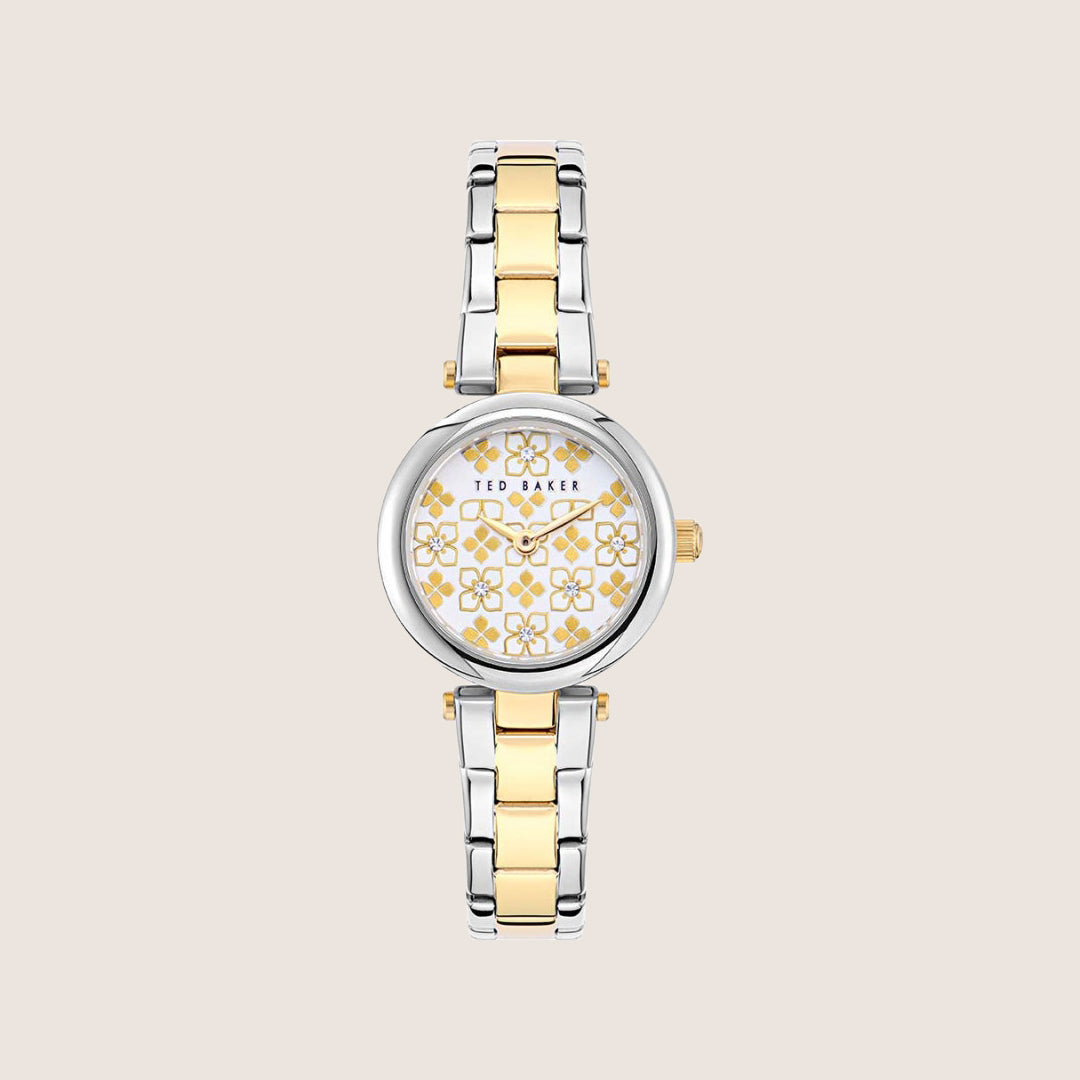 Ted Baker Ladies Jolyye Silver Two-Tone Crystal Bracelet Watch BKPJLF403