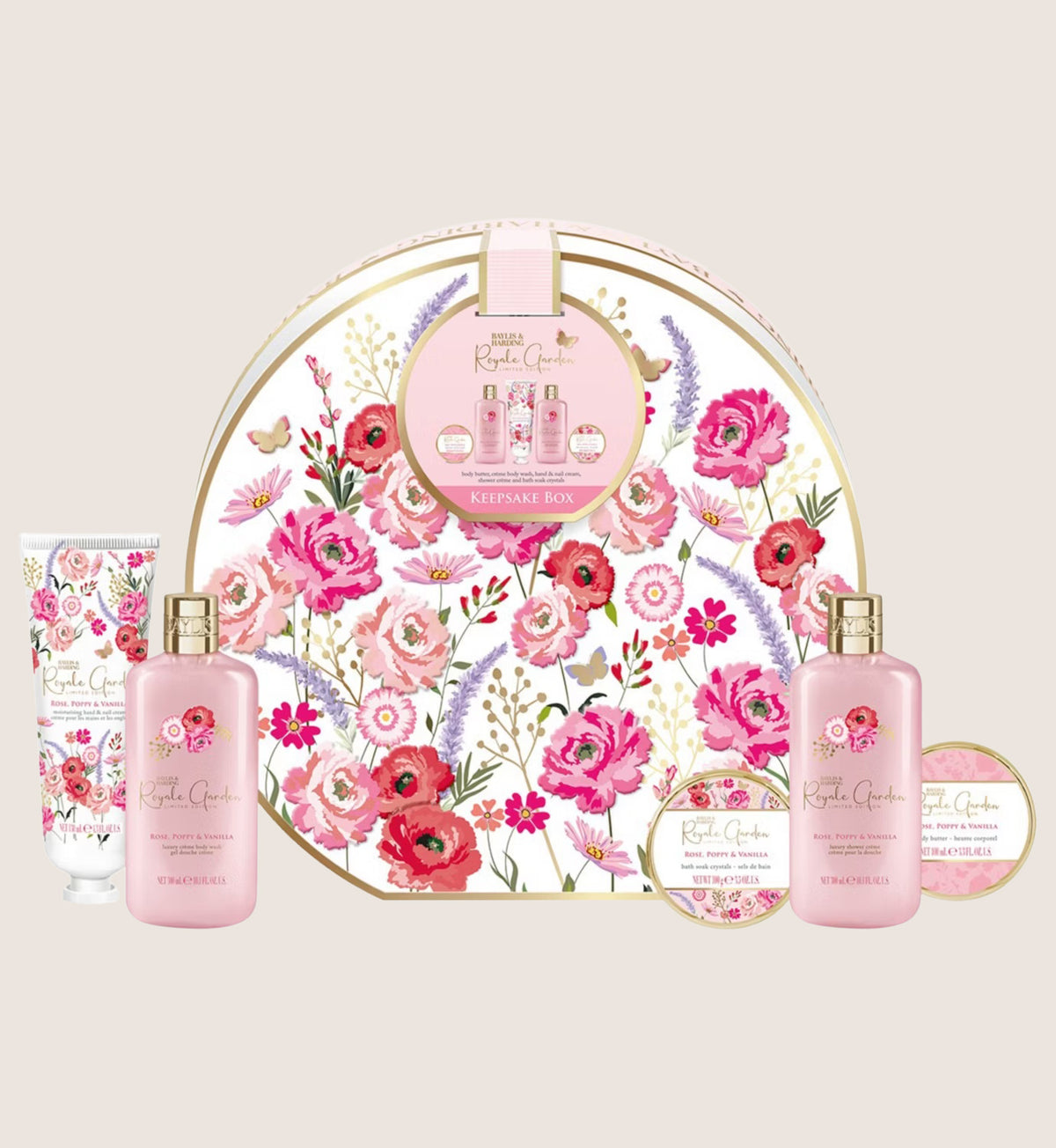 Baylis & Harding Royale Garden Luxury Hat Box Bath & Body Gift Set For Her