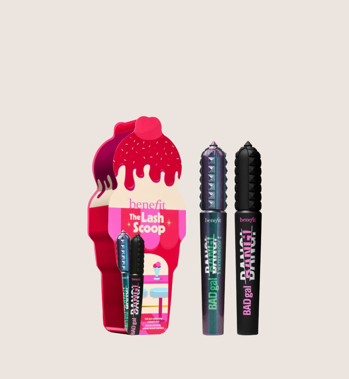 Benefit The Lash Scoop BADgal BANG! Black & Waterproof Mascara Duo Beauty Gift Set For Her