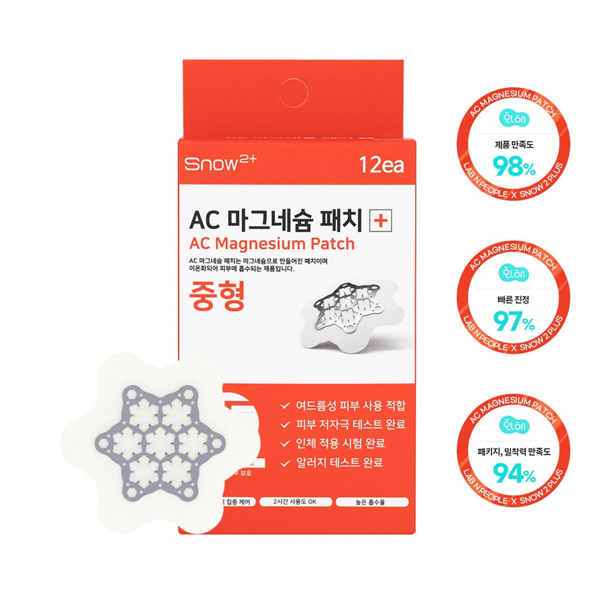 snow2plus AC Magnesium Patch #Medium 12ea
