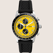 Fossil Men's Sport Tourer Yellow Dial Silicone Watch FS6044