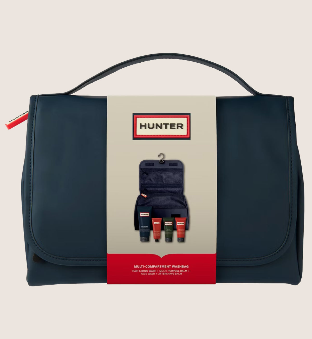 Hunter Multi-Compartment Washbag Set - Hair & Body Wash, Face Wash, Aftershave Balm & Multi-Purpose Balm