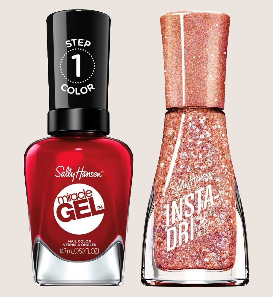Sally Hansen Miracle Gel x Insta Dri Nail Polish Bundle Duo - Party Glam