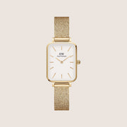 Daniel Wellington Women's Quadro Pressed Evergold Gold White Dial Watch DW00100556