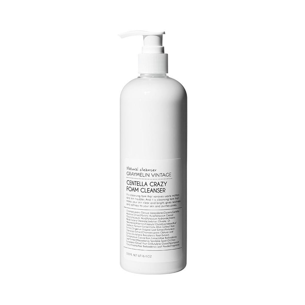 GRAYMELIN Centella Crazy Foam Cleanser 500ml