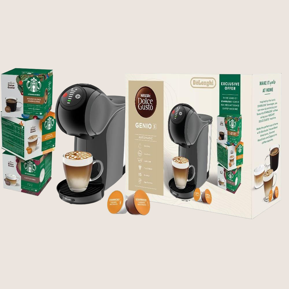 Dolce Gusto by De'Longhi Genio S EDG226.AF Coffee Machine Starbucks Bundle 15-Bar 0.8L