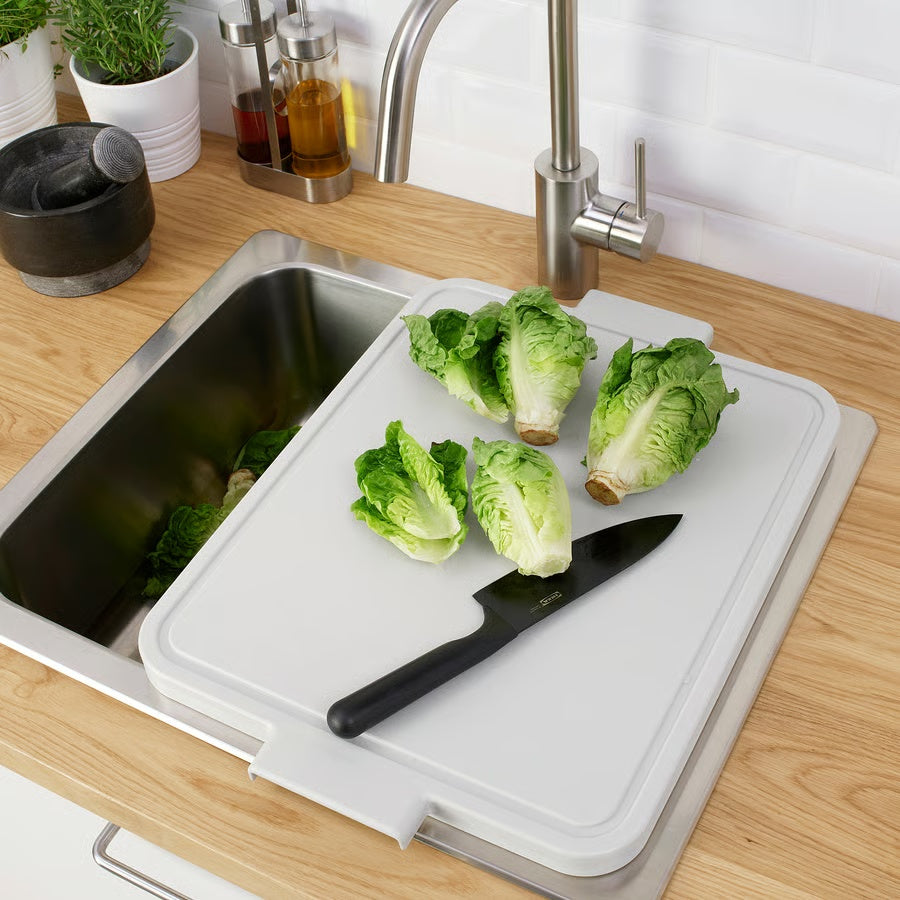 IKEA LILLHAVET Chopping board, light grey, 49x35 cm, Polyethylene plastic