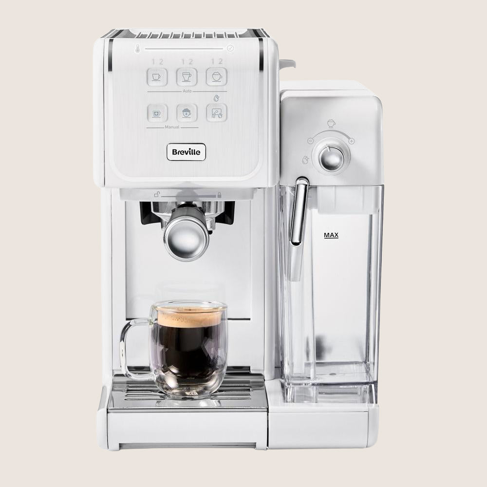 BREVILLE One-Touch CoffeeHouse II VCF147 Coffee Machine Auto Milk Frother 19-Bar 1.4L - White
