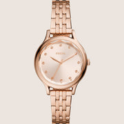 Fossil Laney Rose Gold Steel Bracelet Watch BQ3862