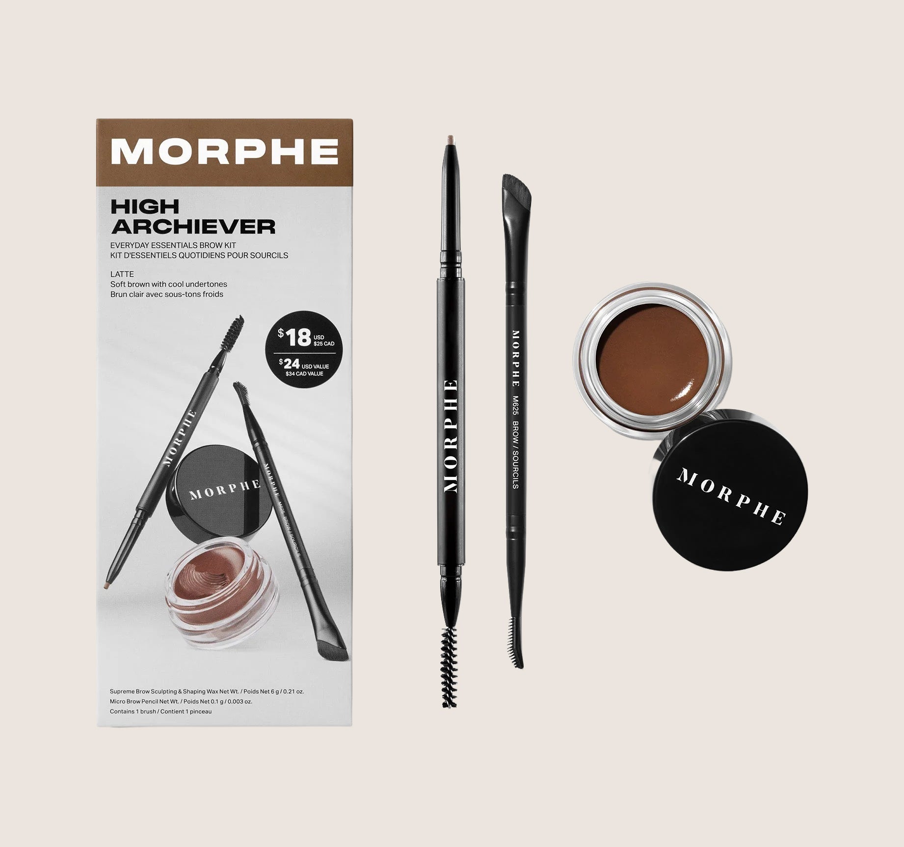 Morphe High Archiever Everyday Essentials Brow Kit Premium Formula