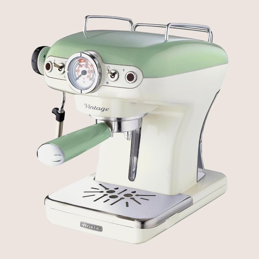 ARIETE Vintage Espresso 1389 Coffee Machine Steam Wand ESE Pod Compatible 0.9L - Green