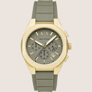 Armani Exchange Mens Sport Watch Green Silicone Strap AX4197