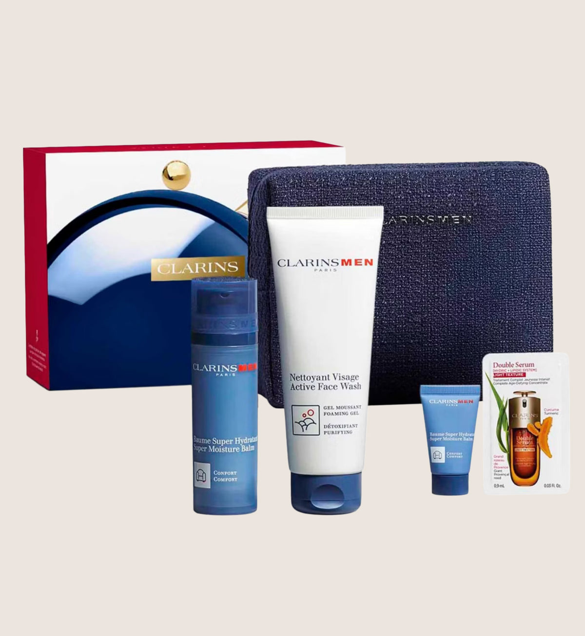 Clarins Men Essentials Skincare Set 4 Piece Skincare Gift Set For Him
