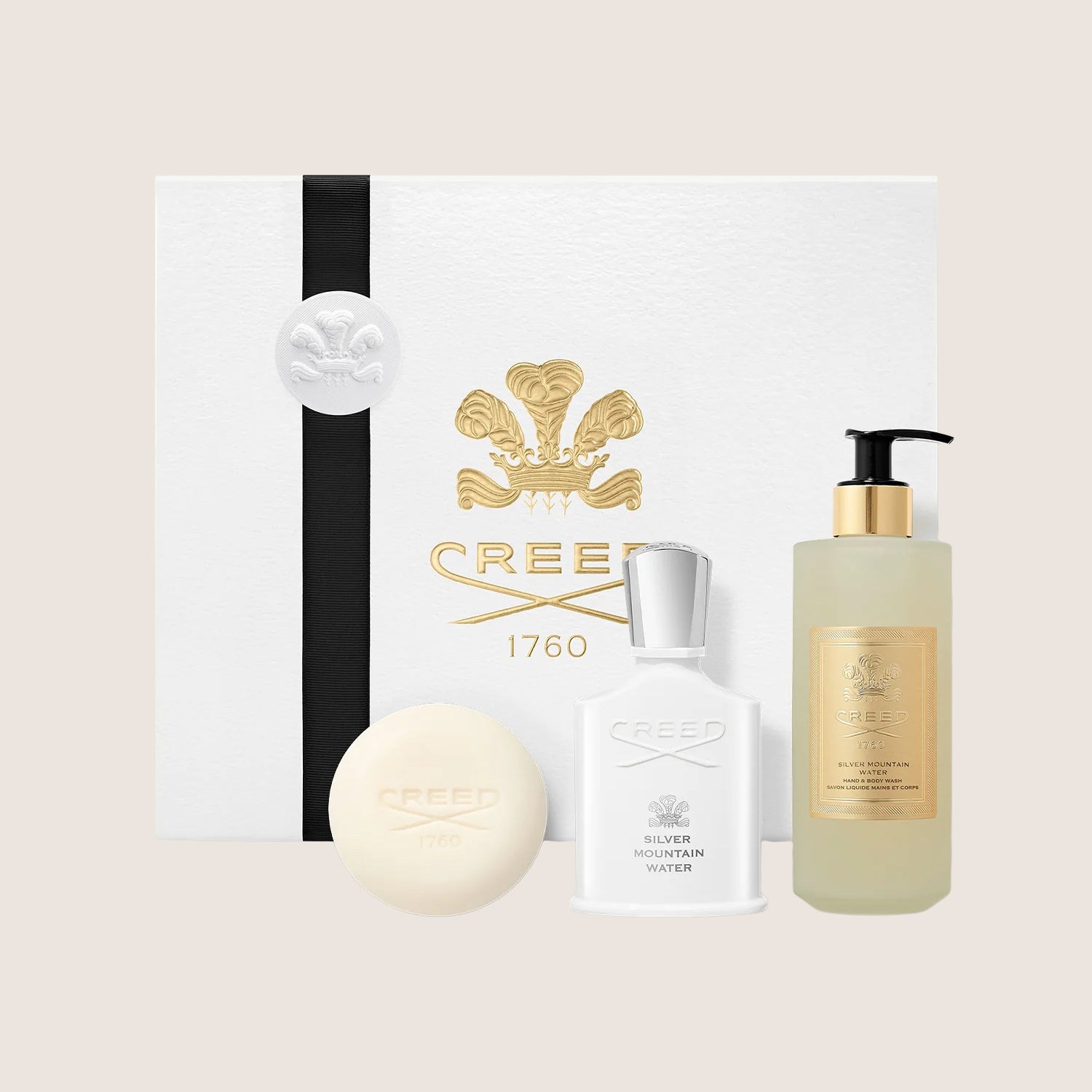 Creed Silver Mountain Water Grooming Gift Set Fragrance, Soap & Body Wash Trio