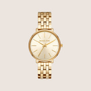 Michael Kors Women's Pyper Clear Stone-Set Gold Dial Watch MK3898