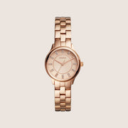Fossil Women's Modern Sophisticate Rose Gold Crystal Bracelet Analogue Watch BQ1571