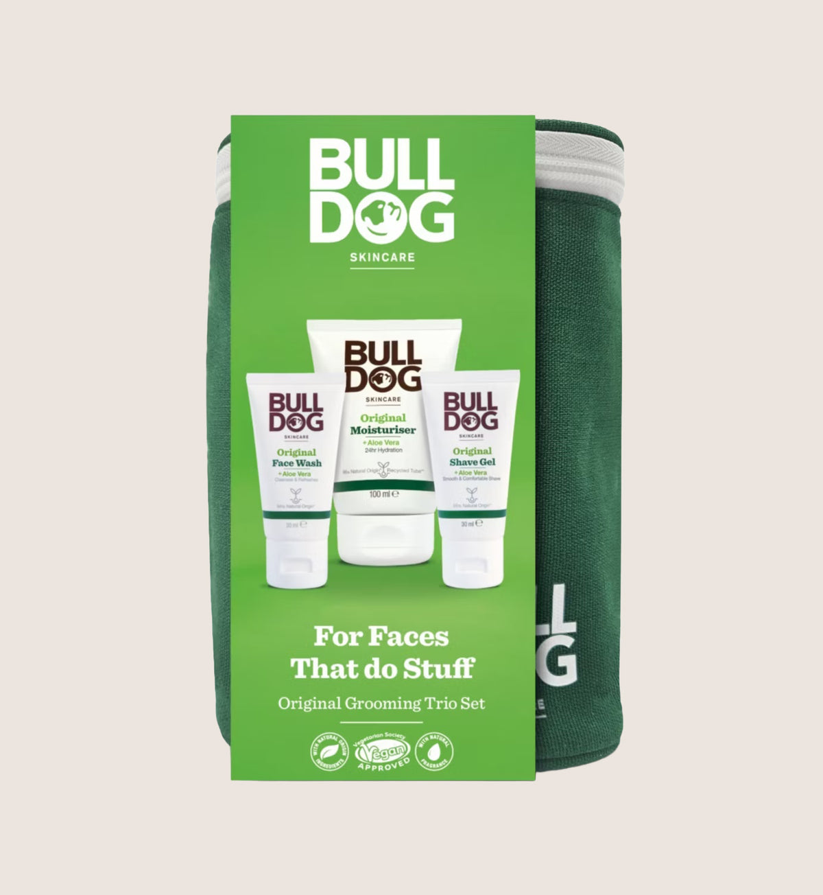 Bulldog Skincare Original Grooming Trio Gift Set - Moisturiser, Face Wash & Shave Gel
