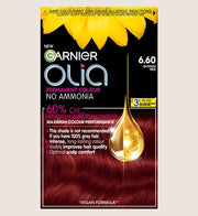 Garnier Olia 6.60 Intense Red: 100% Grey Coverage, No Ammonia, for vibrant, long-lasting red