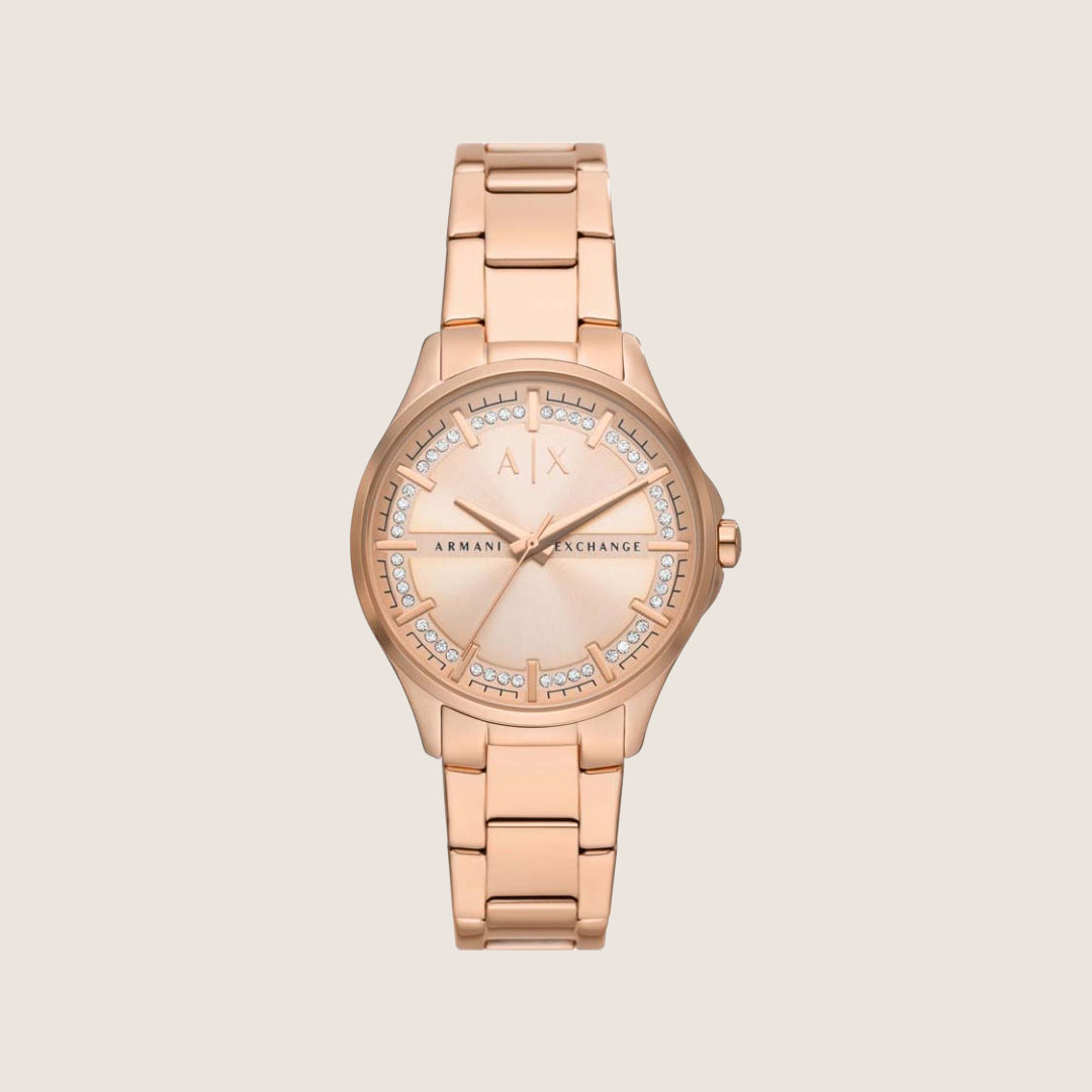 Armani Exchange Women's Dress Watch Rose Gold Dial Japan Movement AX5264